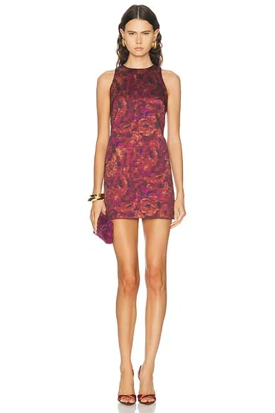 Brandon Maxwell Joelle Sleeveless Mini Dress In Purple