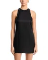 Brandon Maxwell Joelle Wool Silk Mini Dress In Black