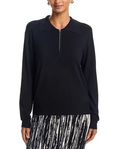 Brandon Maxwell Keaton Quarter Zip Sweater In Black