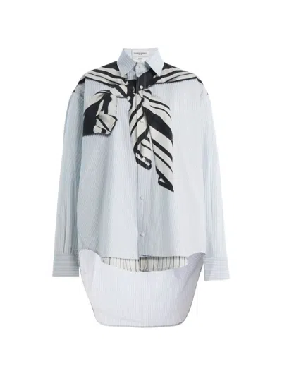 Brandon Maxwell Keegan Striped Shirt In Blue