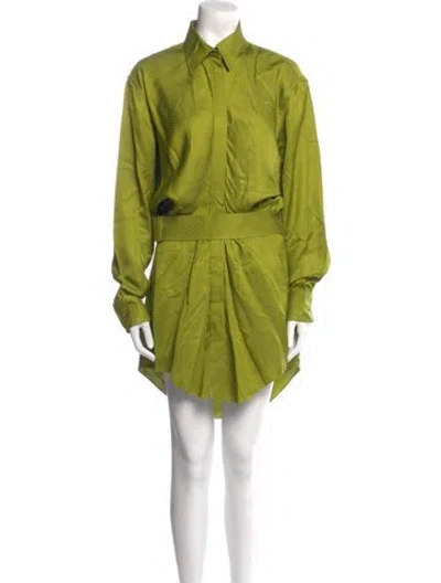 Pre-owned Brandon Maxwell Knee-length Dress In Green