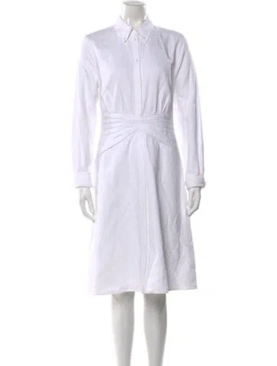Pre-owned Brandon Maxwell Knee-length Dress In White