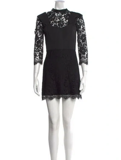 Pre-owned Brandon Maxwell Lace Pattern Mini Dress In Black
