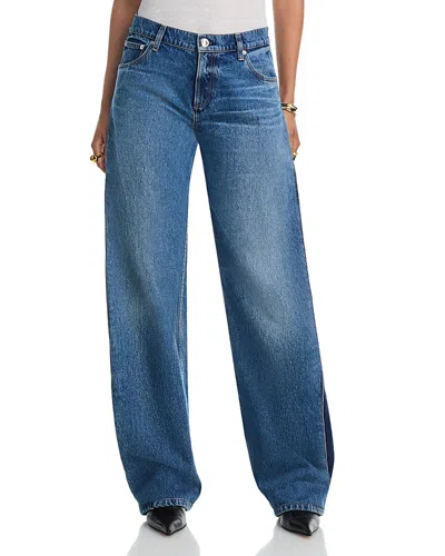 Brandon Maxwell Lana Trouser Jeans In Bi-color Wash In Blue