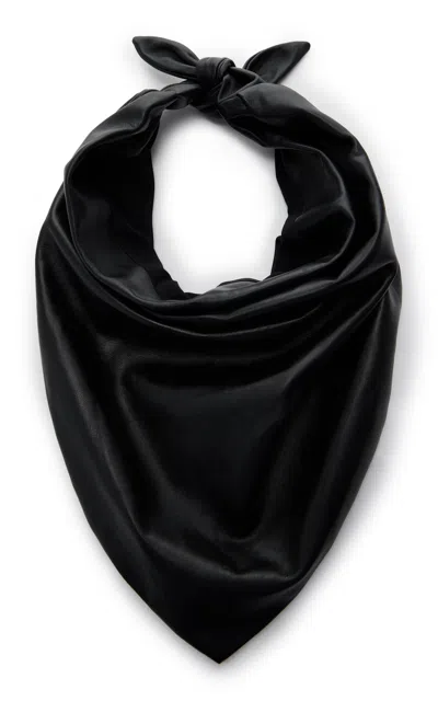 Brandon Maxwell Leather Scarf In Black
