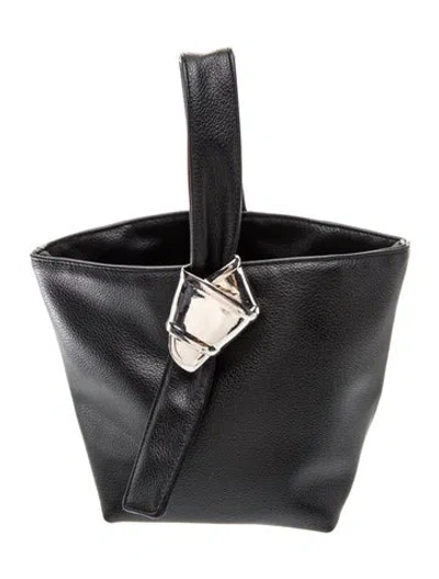Pre-owned Brandon Maxwell Leather Top Handle Bag In Black