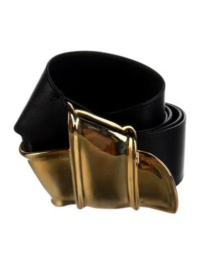 Pre-owned Brandon Maxwell Leather Waist Belt In Black