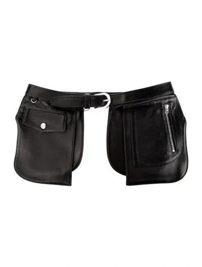 Pre-owned Brandon Maxwell Leather Waist Belt W/ Tags In Black
