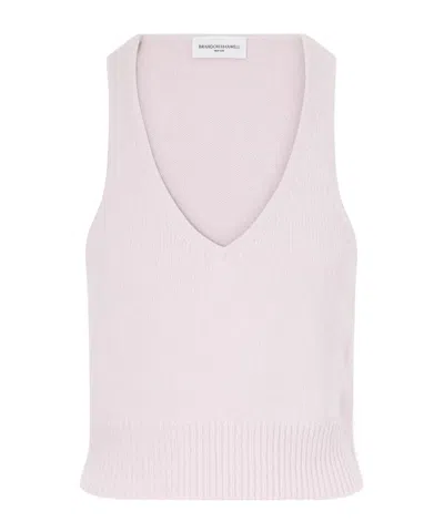 Brandon Maxwell Light Purple Sleeveless Knit Tank Top In Pink