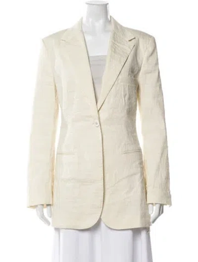 Pre-owned Brandon Maxwell Linen Blazer In Neutral