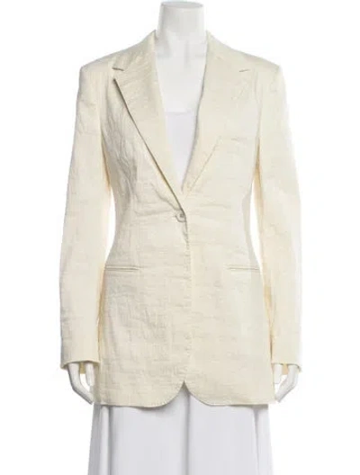 Pre-owned Brandon Maxwell Linen Blazer In Neutral