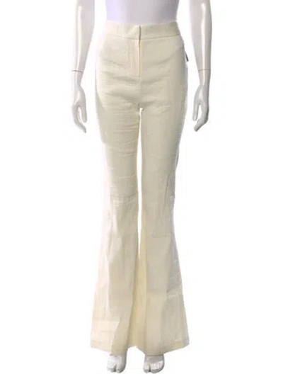 Pre-owned Brandon Maxwell Linen Flared Pants In Neutral