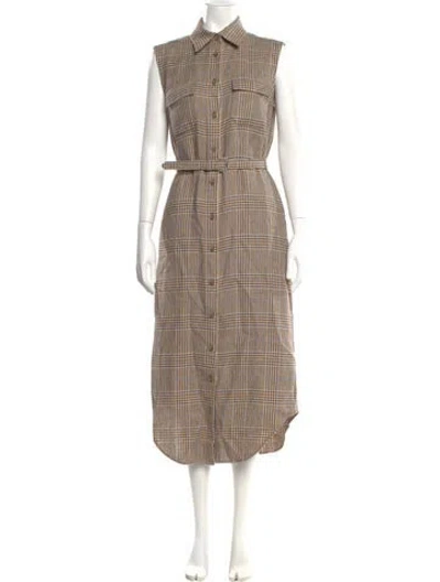 Pre-owned Brandon Maxwell Linen Midi Length Dress In Neutral