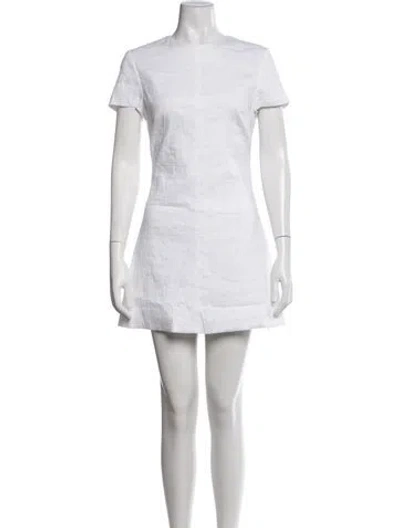 Pre-owned Brandon Maxwell Linen Mini Dress In White