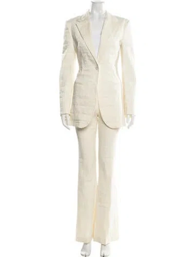 Pre-owned Brandon Maxwell Linen Pantsuit In Neutral