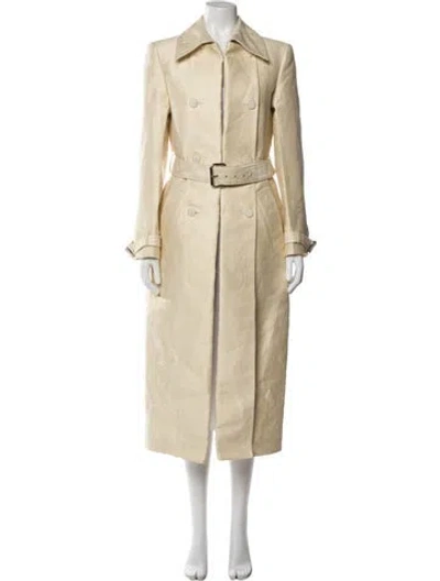 Pre-owned Brandon Maxwell Linen Trench Coat In Neutral