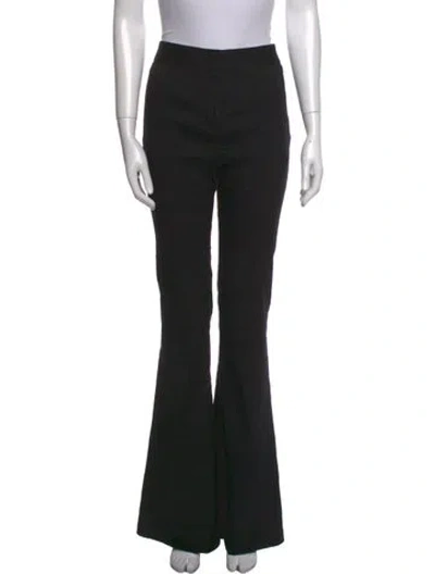 Pre-owned Brandon Maxwell Linen Wide Leg Pants In Black