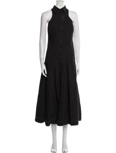 Pre-owned Brandon Maxwell Long Dress In Black