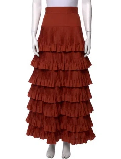 Pre-owned Brandon Maxwell Long Skirt In Orange