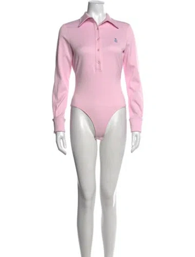 Pre-owned Brandon Maxwell Long Sleeve Bodysuit In Pink