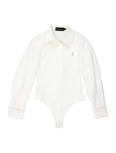 Pre-owned Brandon Maxwell Long Sleeve Polo In Neutral
