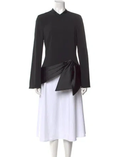 Pre-owned Brandon Maxwell Long Sleeve Top In Black