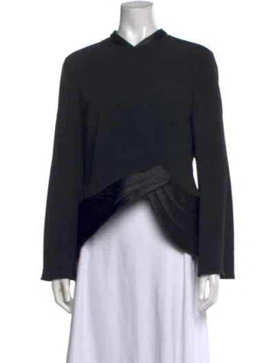 Pre-owned Brandon Maxwell Long Sleeve Top In Black