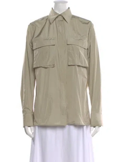 Pre-owned Brandon Maxwell Long Sleeve Top In Neutrals