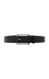 Brandon Maxwell Lucite Buckle Leather Belt In Black