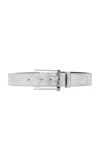 Brandon Maxwell Crocodile-effect Buckle Belt In Silver