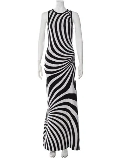 Pre-owned Brandon Maxwell Merino Wool Long Dress In Black