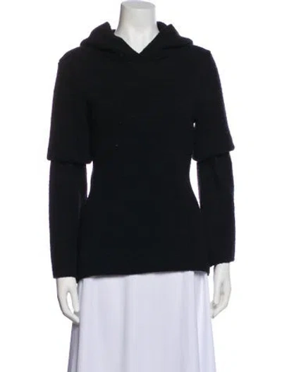Pre-owned Brandon Maxwell Merino Wool Mock Neck Sweater In Black