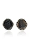 Brandon Maxwell Metal Trimmed Resin Earrings In Black