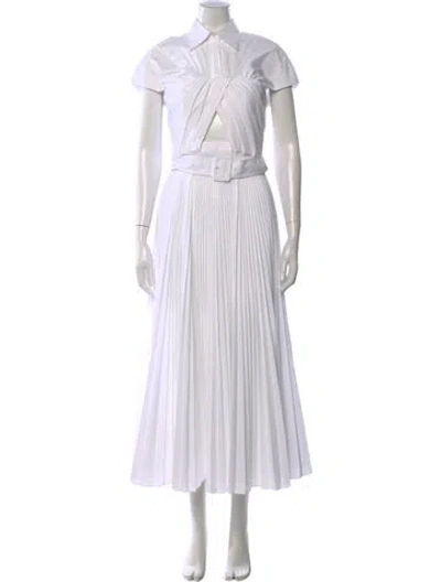 Pre-owned Brandon Maxwell Midi Length Dress In White