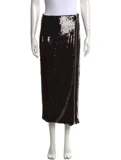 Pre-owned Brandon Maxwell Midi Length Skirt In Black