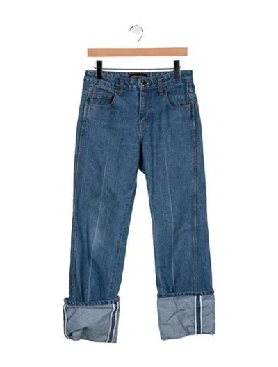 Pre-owned Brandon Maxwell Mid-rise Straight Leg Jeans In Blue