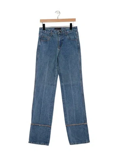 Pre-owned Brandon Maxwell Mid-rise Straight Leg Jeans In Blue