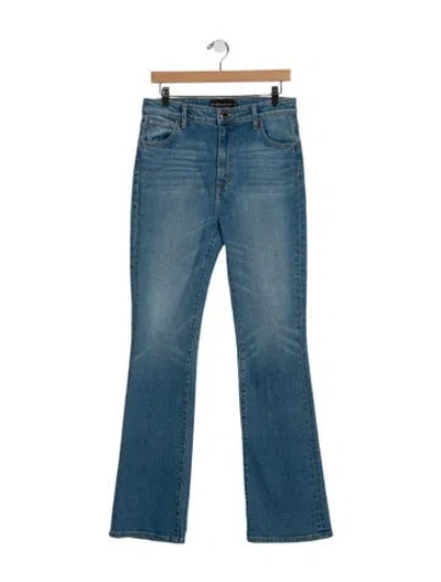Pre-owned Brandon Maxwell Mid-rise Wide Leg Jeans In Blue