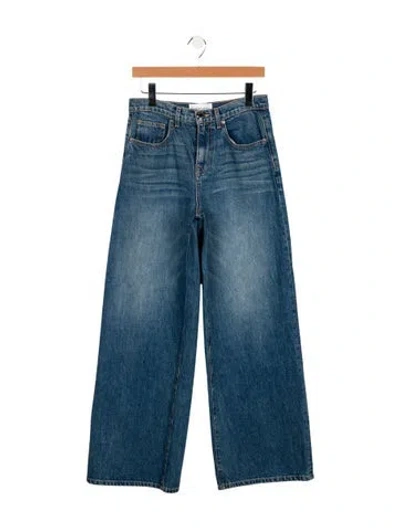 Pre-owned Brandon Maxwell Mid-rise Wide Leg Jeans In Blue