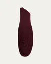 Brandon Maxwell Mila Draped One-shoulder Maxi Dress In Burgundy