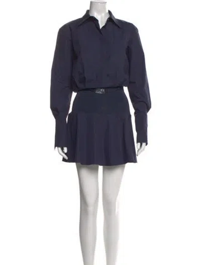 Pre-owned Brandon Maxwell Mini Dress In Blue