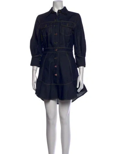 Pre-owned Brandon Maxwell Mini Dress In Blue