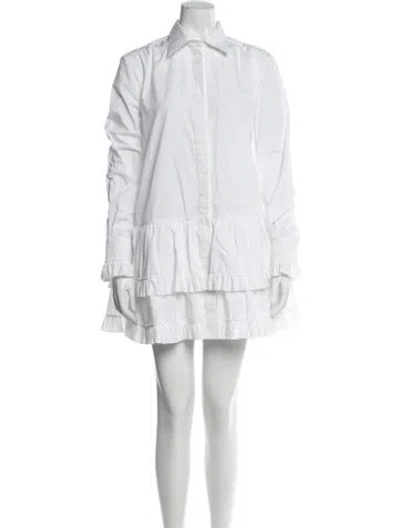 Pre-owned Brandon Maxwell Mini Dress In White