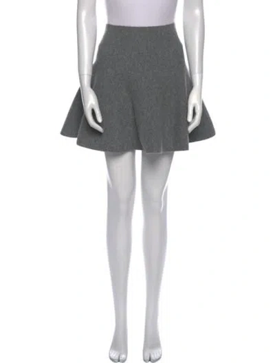 Pre-owned Brandon Maxwell Mini Skirt In Gray