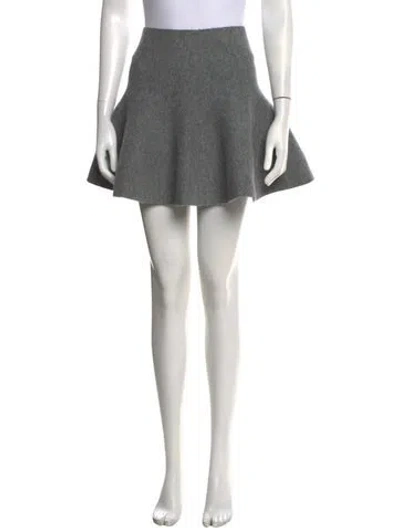 Pre-owned Brandon Maxwell Mini Skirt In Grey/silver