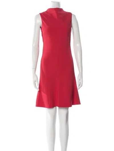 Pre-owned Brandon Maxwell Mock Neck Knee-length Dress In Red