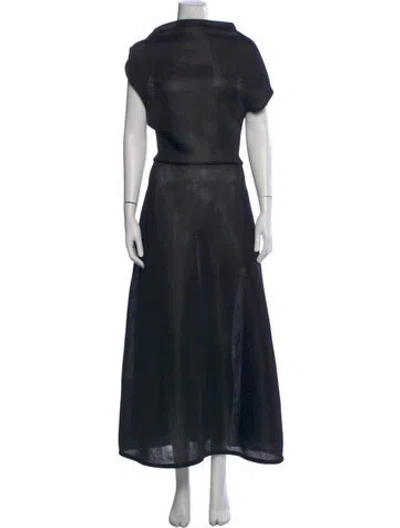Pre-owned Brandon Maxwell Mock Neck Long Dress W/ Tags In Gray