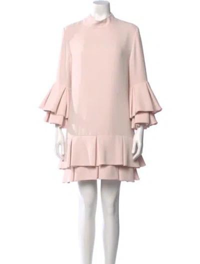 Pre-owned Brandon Maxwell Mock Neck Mini Dress In Neutral