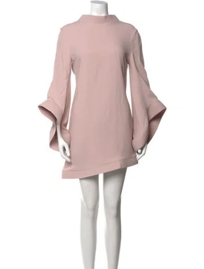 Pre-owned Brandon Maxwell Mock Neck Mini Dress In Pink