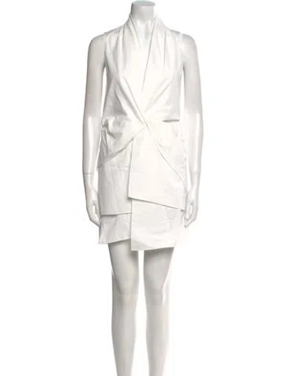 Pre-owned Brandon Maxwell Mock Neck Mini Dress W/ Tags In Neutral